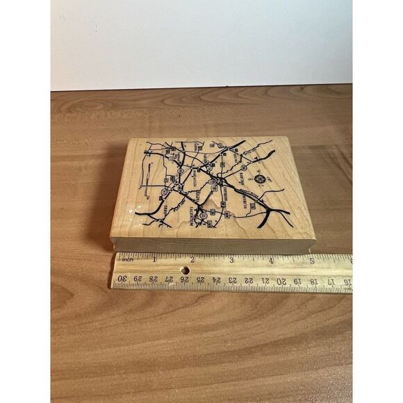 Inkadinakado Dawn Houser Rubber Stamp Travel Map Marsallia Greece - Picture 6 of 7